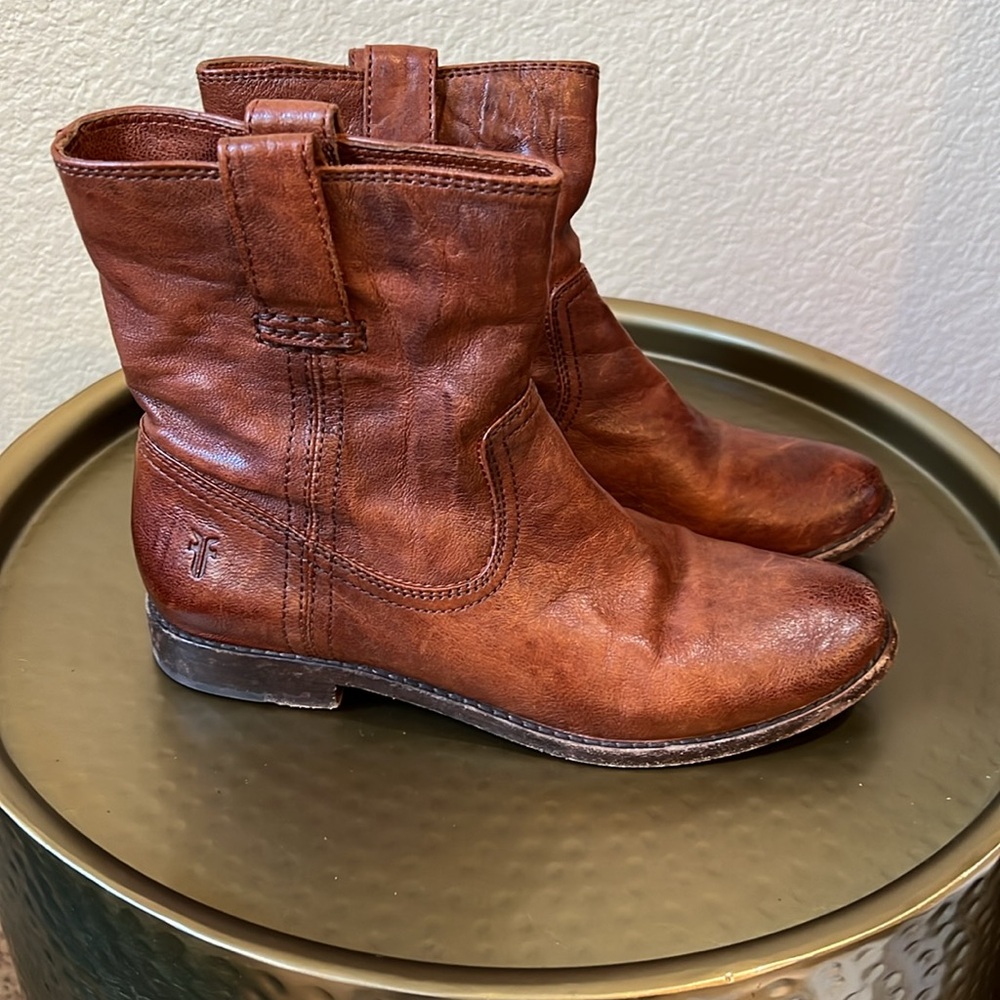 Frye Anna Shortie Cognac Boot